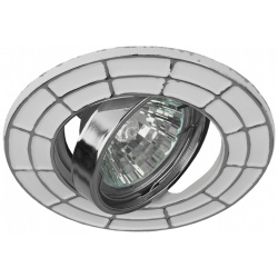Точечный встраиваемый поворотный штампованный светильник Эра ST7A CH/WH Б0036491 