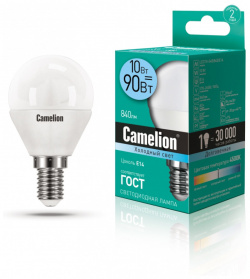 Светодиодная лампа E14 10W 4500К (холодный) G45 Camelion LED10 G45/865/E14 (13567) G45/845/E14 