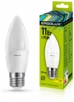 Светодиодная лампа E27 11W 3000К (теплый) Ergolux LED C35 3K (13621) 