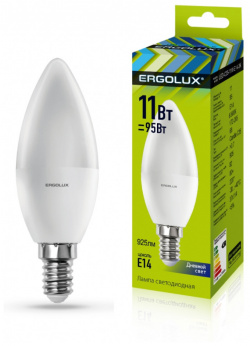 Светодиодная лампа E14 11W 6500К (холодный) Ergolux LED C35 6K (13620) 