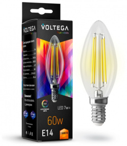Филаментная светодиодная лампа E14 7W 2800K (теплый) Crystal Voltega 7152 