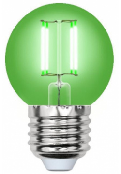 Светодиодная лампа E27 5W (зеленый) Air color Uniel LED G45 GREEN GLA02GR (UL 00002988) 5W/GREEN/E27 картон 