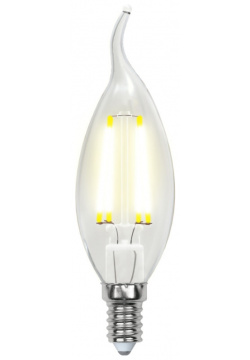 Филаментная светодиодная лампа E14 6W 3000K (теплый) Sky Uniel LED CW35 WW CL PLS02WH (UL 00000200) 6W/WW/E14/CL картон 