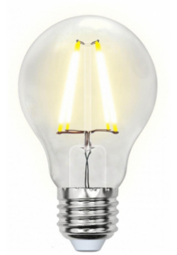 Лампа светодиодная E27 8W 4000K (Белый свет) Форма A прозрачная Uniel Sky LED A60 8W/NW/E27/CL PLS02WH картон (UL 00001372) 