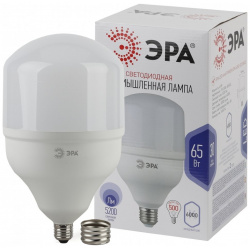 Лампа светодиодная ЭРА E40 65W 6500K матовая LED POWER T160 6500 E27/E40 Б0027924 