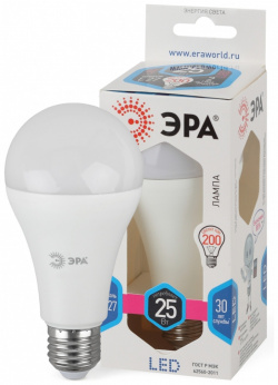 Лампа светодиодная ЭРА E27 25W 4000K матовая LED A65 840 Б0035335 