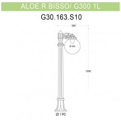 G30 163 S10 BYE27 Уличный светильник Fumagalli Aloe R/Bisso/G300 1L BYF1R