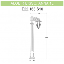 E22 163 S10 BXF1R Уличный светильник Fumagalli Aloe R Bisso/Anna 1L