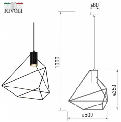 Подвесной светильник Rivoli Ella 4143 201 (Б0055023) Б0055023