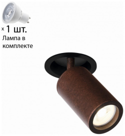 Врезной поворотный светильник с лампочкой Favourite Angularis 2804 1C+Lamps Gu10 