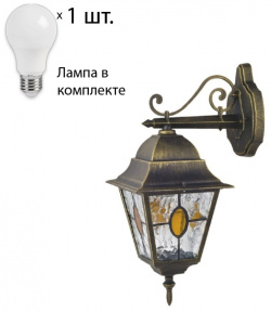 Уличный настенный светильник с лампочкой Favourite Zagreb 1805 1W+Lamps А60 