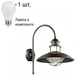 Уличный светильник с лампочкой Odeon Light Dante 4164/1WA+Lamps А60 