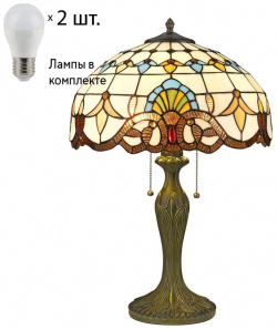 Настольная лампа с лампочками Velante 830 804 02+Lamps E27 P45 