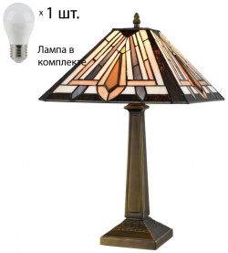 Настольная лампа с лампочкой Velante Тиффани 846 804 01+Lamps E27 P45 01 +Lamps 