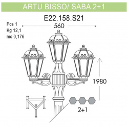 K22 158 S21 BXF1R Уличный фонарь Fumagalli Artu Bisso/Saba 2+1