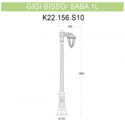 K22 156 S10 BYF1R Уличный фонарь Fumagalli Gigi Bisso/Saba 1L