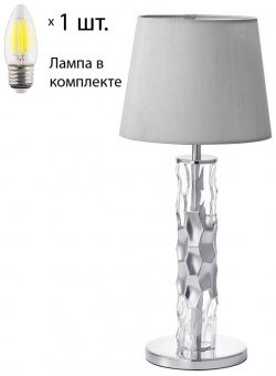 Настольная лампа с лампочкой CRYSTAL LUX Primavera LG1 Chrome+Lamps 