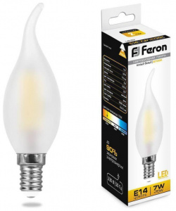 Лампа светодиодная Feron LB 67 Свеча на ветру E14 7W 2700K 25786 