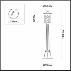 Уличный столб со светодиодной лампочкой E27  комплект от Lustrof №105229 624454 Odeon 105229
