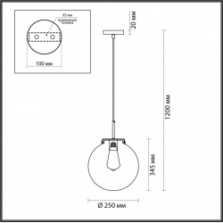Подвесной светильник со светодиодной лампочкой E27  комплект от Lustrof №294411 642528 LUMION 294411