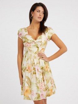 Платье С Цветочным Принтом Guess из смесовой ткани на основе хлопка