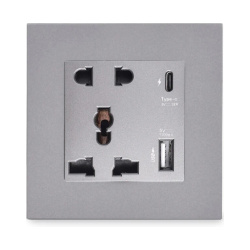 Розетка YouSmart Wall Socket 5 PINS USB A Type C Grey (Y1 F01) Материалы