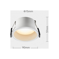 Встраиваемый точечный светильник Xiaomi HuiZuo Anti glare Downlight Mi Xue series SMD 5W