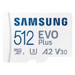 Карта памяти Samsung EVO Plus microSDXC 512Gb UHS I U3 Быстрая скорость