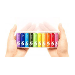 Батарейки алкалиновые Xiaomi ZMI Rainbow Zi5 типа AA Сolored (10 шт )