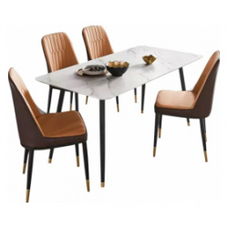 Комплект обеденной мебели Стол 1 6 м и 4 стула Xiaomi Linsy Light Luxury Table and Four Chairs White&Black (JI1R A+LS073S4 A) 
