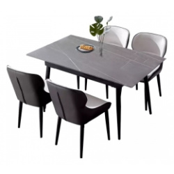 Комплект обеденной мебели Стол 1 6 м и 4 стула Xiaomi 8H Jun Rock Board Dining Table and Four Chairs Grey/Beige (YB1+YB3) 