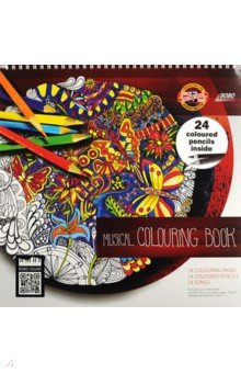 Блокнот для арт терапии с QR code  24 листа + цветные карандаши Polycolor цвета Koh I Noor 8593539307242