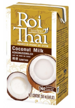 Кокосовое молоко  250 мл ROI THAI Натуральный напиток из мякоти спелого кокоса