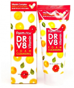 Очищающая пенка с комплексом витаминов  100 мл FarmStay Особенности продукта: