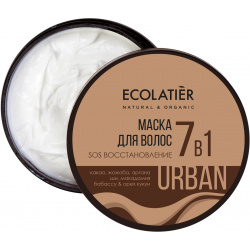 Маска для волос SOS Восстановление 7 в 1 какао & жожоба  380 мл Ecolatier Масло