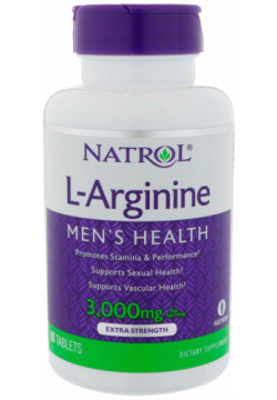 L Аргинин для мужского здоровья  3000 мг 90 таблеток Natrol Аминокислота