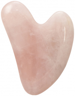 Скребок гуаша сердце из натурального розового кварца PREMIUM  MARBELLA Розовый