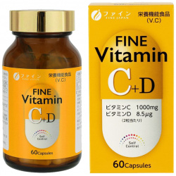 Витамин C+D  60 капсул FINE С развитием прогресса люди все больше времени стали