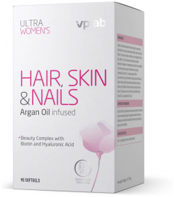 Комплекс для улучшения состояния волос  ногтей и кожи VPLAB Ultra Women’s Hair Skin & Nails 90 капсул Nutrition