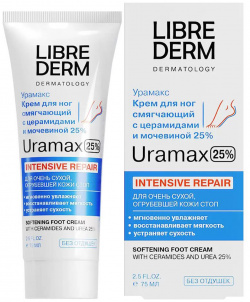 URAMAX смягчающий крем для ног с церамидами и мочевиной 25% 75 мл  LIBREDERM