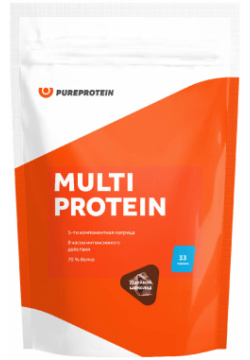 Мультикомпонентный протеин  вкус «Двойной шоколад» 1000г PureProtein За счет
