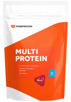 Мультикомпонентный протеин  вкус «Малина» 600г PureProtein За счет этого