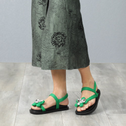 Зеленые сандалии из текстиля Respect 