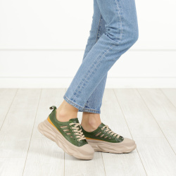 Зеленые кроссовки из кожи Respect 