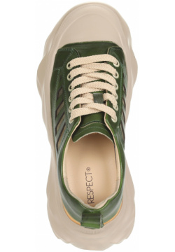 Зеленые кроссовки из кожи Respect