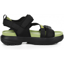 Черно зеленые сандалии из текстиля Respect 