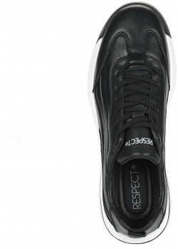 Черные кроссовки из кожи на подкладке текстиля контрастной подошве Respect