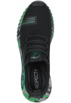 Черные кроссовки с зелеными вставками из текстиля без подкладки RSP LAB