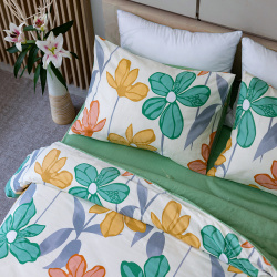 Комплект постельного белья 2 спальный  цветочно зелёный Respect