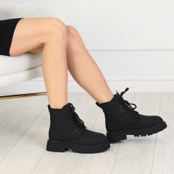 Черные утепленные ботинки из текстиля Respect 
